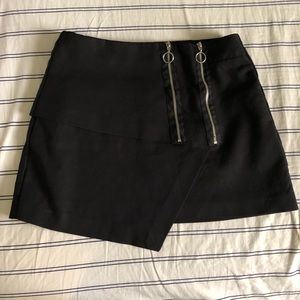 Zara black zipper mini skirt XS